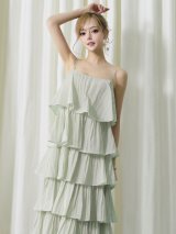 【予約商品/6月上旬-6月中旬発送予定】【ANGEL R/エンジェルアール】ホルターネックデザイン/フロントビジュー/レース/タイトロングドレス[OF2]