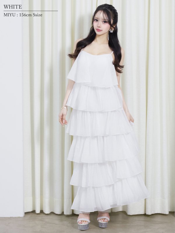 ホワイト　モデル：みゆ　身長：156cm　着用サイズ：Sサイズ