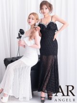 【予約商品/8月中旬-8月下旬発送予定】【ANGEL R/エンジェルアール】 バストフリル/ ベアトップ/ メッシュ/ ビジュー/ タイト/ ロングドレス/ キャバドレス[OF2]