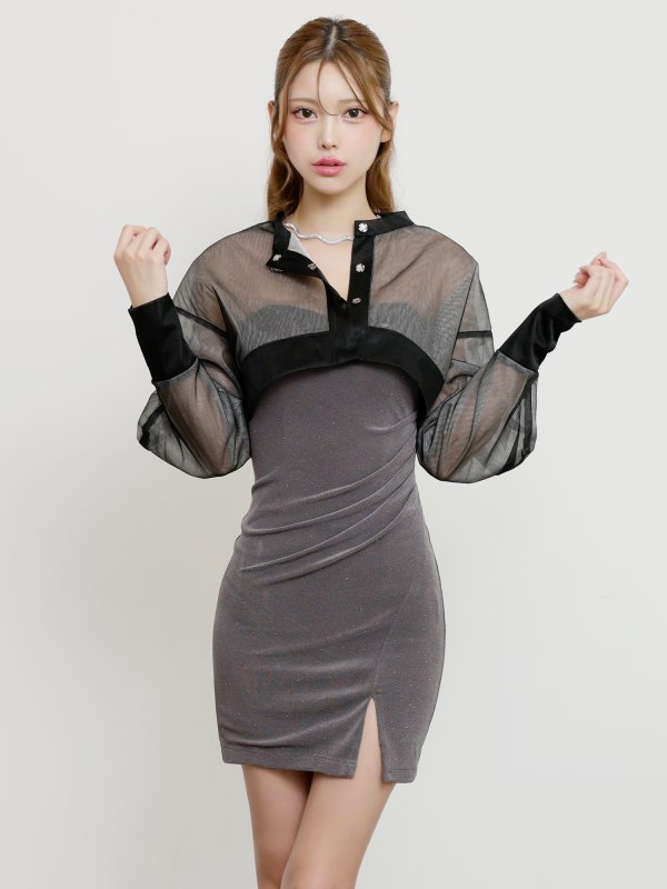 ブラック モデル：るりぴ　身長：165cm　着用サイズ：Fサイズ