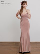 【予約商品/10月中旬-10月下旬発送予定】【ANGEL R/エンジェルアール】オフショルダー/ フラワー/ レース/ ビジュー/ ラメ/ タイト/ ロングドレス/ キャバドレス[OF2]