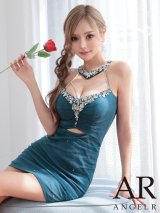 【予約商品/11月中旬-11月下旬発送予定】XSサイズあり【ANGEL R/エンジェルアール】アメスリ/ ビジュー/ ウエストカット/ ラメ/ メッシュ/ タイト/ ミニドレス/ キャバドレス[OF2]