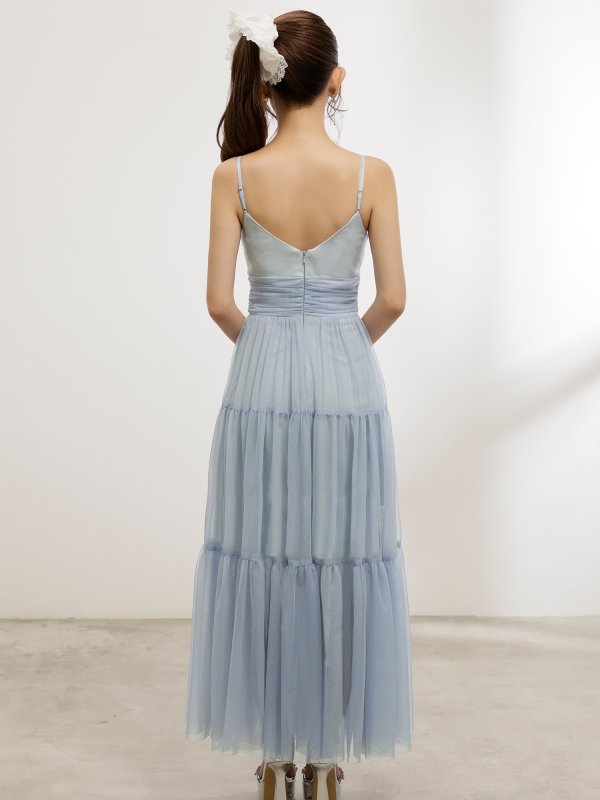 ブルー モデル：りり　身長：159.8cm　着用サイズ：Sサイズ