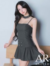 【予約商品/2月上旬-2月中旬発送予定】XSサイズあり【ANGEL R/エンジェルアール】チョーカーデザイン/ ボタン/ セパレート/ Aライン/ フレア/ マイクロミニドレス/ キャバドレス[OF2]