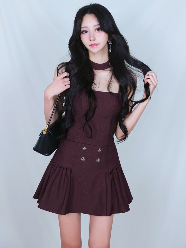 バーガンディ　モデル：ゆいぴす　身長：170cm　着用サイズ：Sサイズ