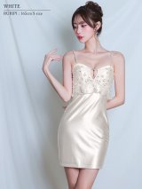 【予約商品/2月中旬-2月下旬発送予定】XSサイズあり【ANGEL R/エンジェルアール】Vカット/ フロントフラワーデザイン/ ベアトップ/ 2way/ ビジュー/ パール/ フリル/ タイト/ ミニドレス/ キャバドレス[OF2]