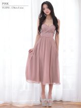 【予約商品/4月上旬-4月中旬発送予定】【ANGEL R/エンジェルアール】アッパーフラワーデザイン/ ウエストマーク/ ビジュー/ シフォン/ フレア/ ワンピース/ ミディアムドレス/ キャバドレス long[OF2]