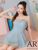 【予約商品/5月上旬-5月中旬発送予定】XSサイズあり【ANGEL R/エンジェルアール】ドットデザイン/ シフォン/ シースルー/ リボン/ フレア/ マイクロミニドレス/ キャバドレス[OF2]