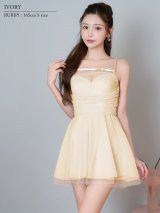 【予約商品/5月上旬-5月中旬発送予定】XSサイズあり【ANGEL R/エンジェルアール】ドットデザイン/ シフォン/ シースルー/ リボン/ フレア/ マイクロミニドレス/ キャバドレス[OF2]