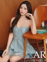 【予約商品/5月上旬-5月中旬発送予定】XSサイズあり【ANGEL R/エンジェルアール】ベアトップ/ ショルダ/ 2way/ ウエストベルトデザイン/ レイヤード/ フリル/ フレア/ マイクロミニドレス/ キャバドレス[OF2]
