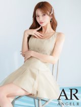 【予約商品/1月上旬-1月中旬発送予定】XSサイズあり【ANGEL R/エンジェルアール】フラワーレース/ メッシュ/ プリーツ/ ノースリーブ/ フレア/ マイクロミニドレス/ キャバドレス[OF2]