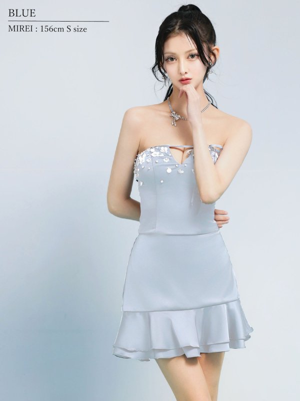 ブルー　モデル：ミレイ　身長：156cm　着用サイズ：Sサイズ