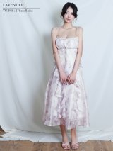 【予約商品/2月中旬-2月下旬発送予定】【ANGEL R/エンジェルアール】フラワーデザイン/ バストリボン/ フリル/ フレア/ シフォン/ ワンピース/ ロングドレス/ キャバドレス long[OF2]