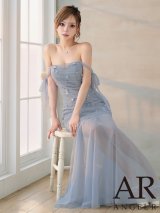 【予約商品/6月中旬-6月下旬発送予定】【ANGEL R/エンジェルアール】ショルダーリボン/ オフショルダー/ フラワー/ ビジュー/ メッシュ/ 2way/ タイト/ ロングドレス/ キャバドレス[OF2]