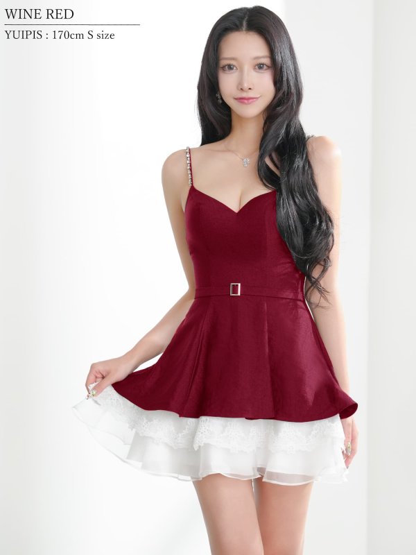 ワインレッド モデル：ゆいぴす　身長：170cm　着用サイズ：Sサイズ