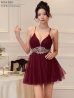 ワインレッド　モデル：ゆいぴす　身長：170cm　着用サイズ：Sサイズ