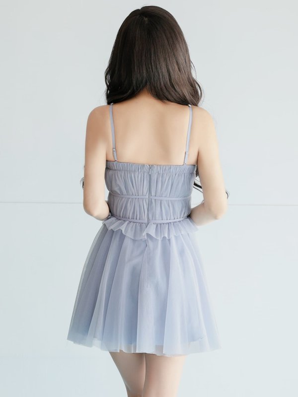 ブルー　モデル：葉月芽生　身長：157cm　着用サイズ：Sサイズ