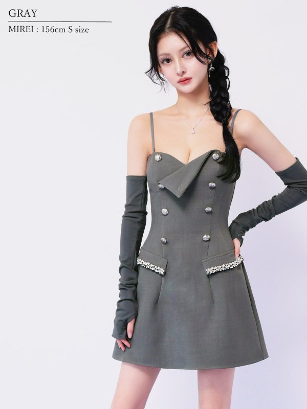グレー　モデル：ミレイ　身長：156cm　着用サイズ：Sサイズ