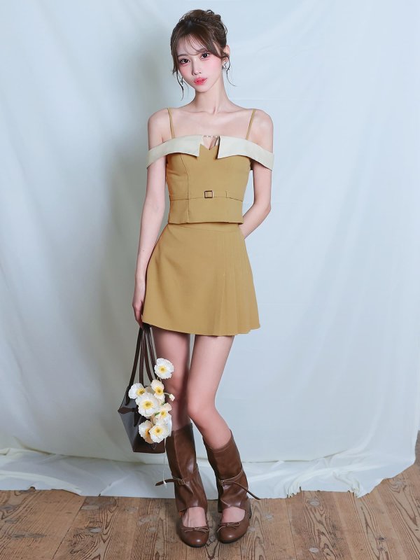 ベージュxブラウン　モデル：るりぴ　身長：165cm　着用サイズ：Sサイズ