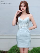 【予約商品/2月上旬-2月中旬発送予定】XSサイズあり【ANGEL R/エンジェルアール】アシンメトリーショルダー/ バストタック/ フラワーレース/ ビジュー/ タイト/ ミニドレス/ キャバドレス[OF2]