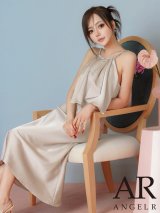 【予約商品/5月上旬-5月中旬発送予定】【ANGEL R/エンジェルアール】ホルターネック/ フロントフリル/ リボン/ ビジュー/ サテン/ フレア/ ワンピース/ ロングドレス/ キャバドレス long[OF2]