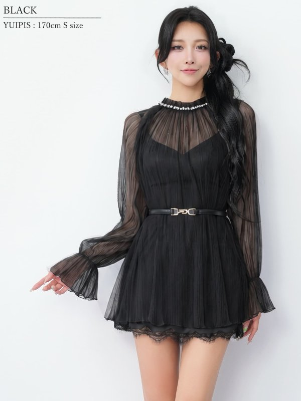 ブラック モデル：ゆいぴす　身長：170cm　着用サイズ：Sサイズ