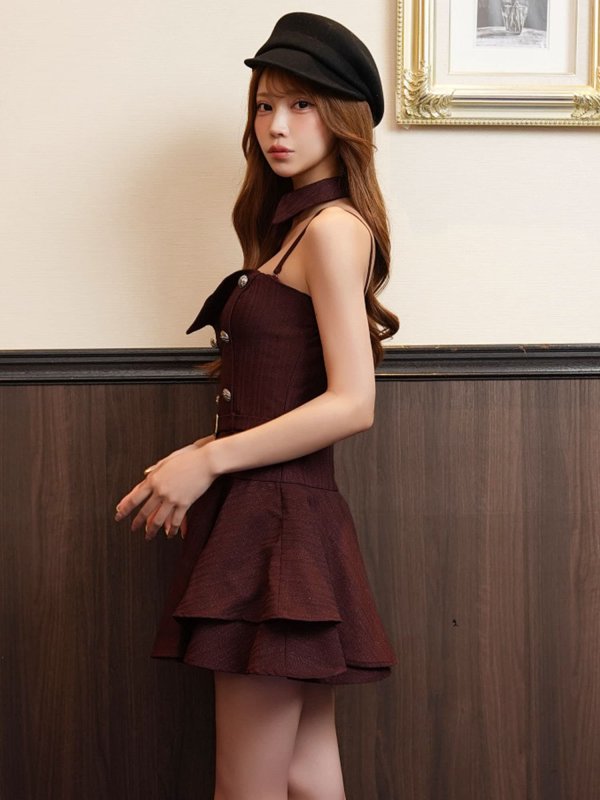 ワインレッド　モデル：るりぴ　身長：165cm　着用サイズ：Sサイズ