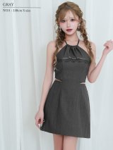 【予約商品/11月上旬-11月中旬発送予定】【ANGEL R/エンジェルアール】アメスリ/ リボン/ レース/ サイドカット/ マイクロミニドレス/ ミニドレス/ キャバドレス[OF2]