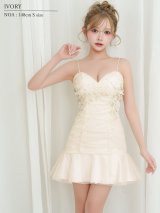 【予約商品/11月中旬-11月下旬発送予定】【ANGEL R/エンジェルアール】2way/ キャミソール/ ベアトップ/ 刺繍レース/ ビジュー/ ギャザー/ フレア/ Aライン/ マイクロミニドレス/ キャバドレス[OF2]