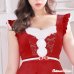 画像4: 【即日発送】【X'mas5点セット】バックリボンシアーレースフレアサンタコスプレ[YMT]