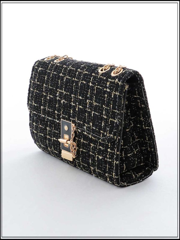 画像6: 【バッグ】2wayゴールドチェーンツイードバッグ【2カラー】[OF03]