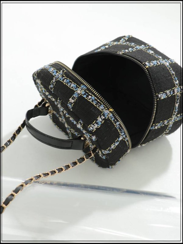 画像5: 【バッグ】ツイードチェックバニティバッグ【2カラー】[OF04]