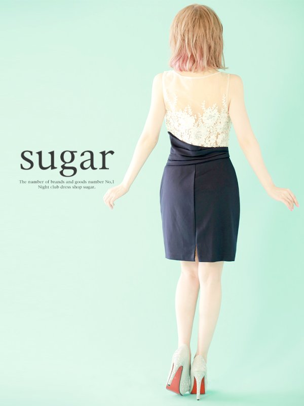 画像8: 【Lip line/リップライン】ビジュー刺繍xストレッチ切り替えタイトミニキャバドレス♪s6B1706[HC03]