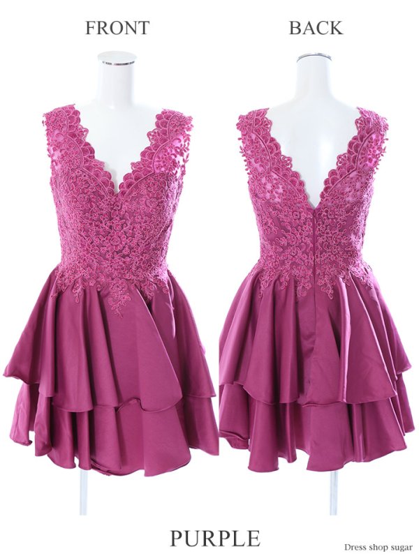 画像10: Lサイズあり!!【Lip line/リップライン】ケミカルレース/フリル/フレア/ミニドレス /キャバドレス[HC03]