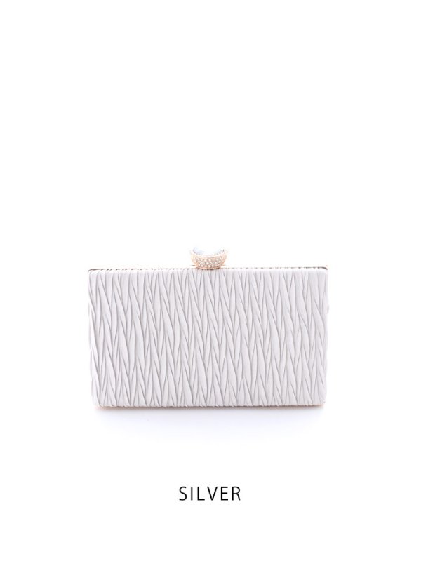 画像3: プリーツサテンクラッチバッグ/プリーツ/サテン/クラッチバッグ【Fサイズ/5カラー】[OF04] 【IM】