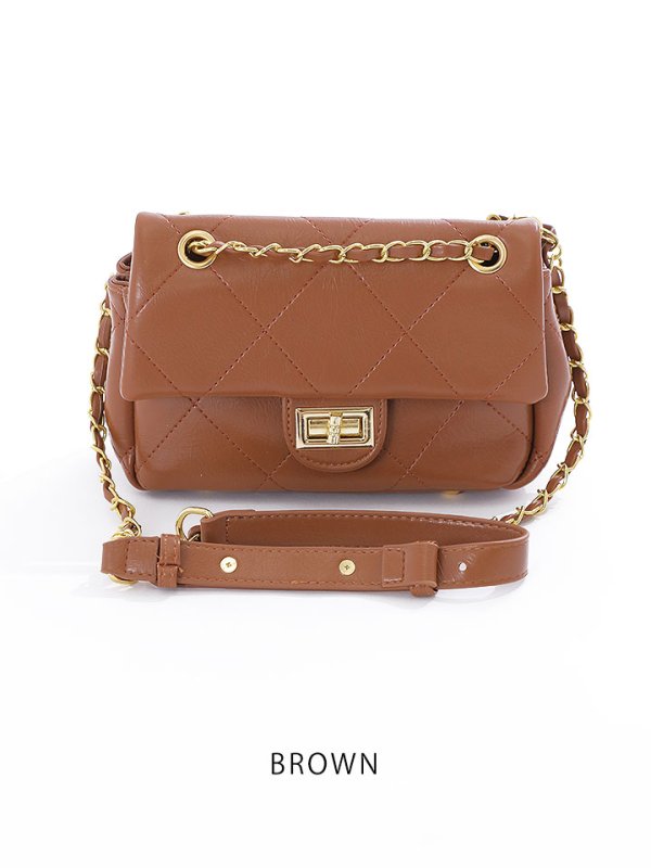 画像4: チェーン付きミニバッグ【2カラー】[OF04]