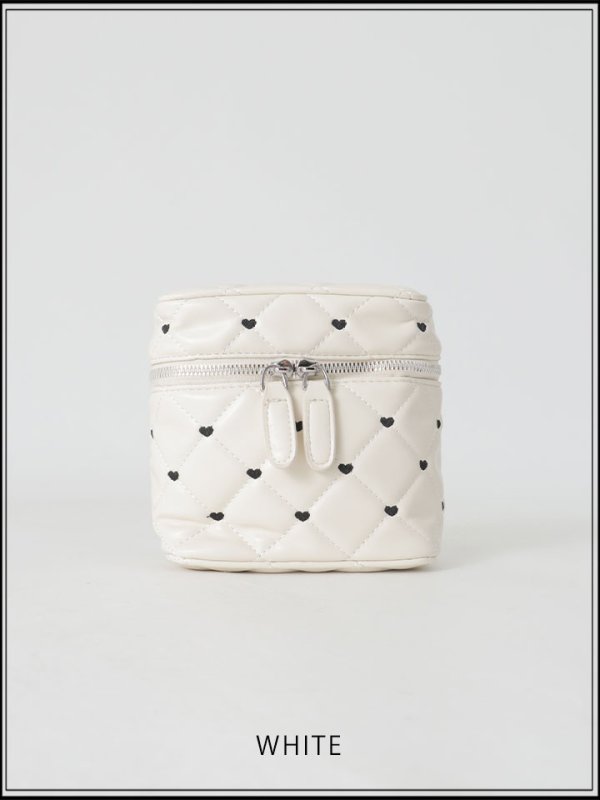 画像3: 【バッグ】チェーンショルダーハートキルティングバニティバッグ【2カラー】[OF02]