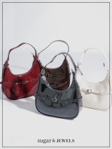 【バッグ】エナメルハーフムーンバッグ【Fサイズ/4カラー】[OF03]