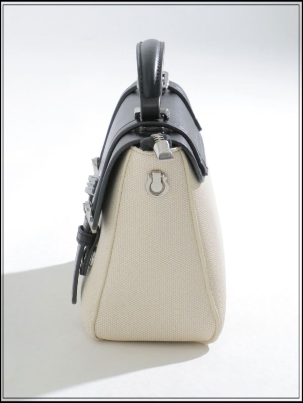 画像5: 【バッグ】レザーキャンバスサッチェルバッグ【Fサイズ/3カラー】[OF02]