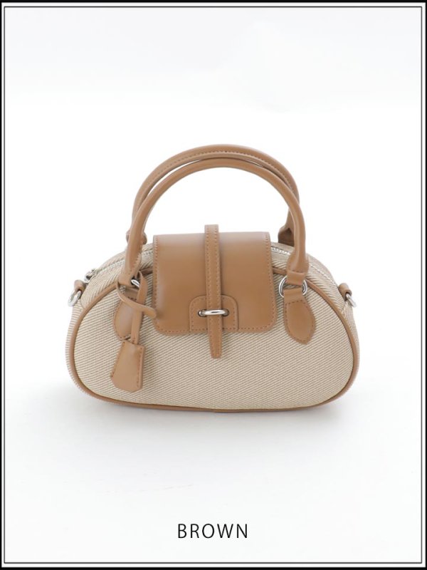 画像4: 【バッグ】キャンバスバイカラーミニバッグ【Fサイズ/3カラー】[OF03]