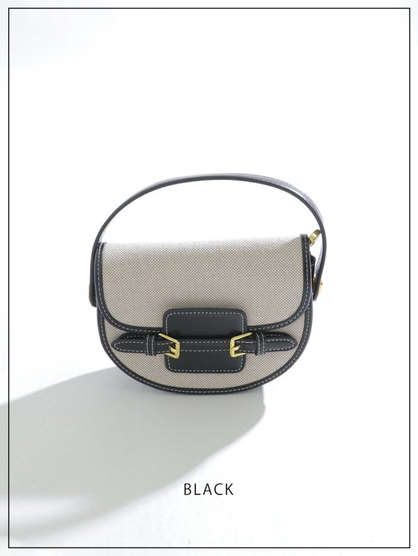 画像3: 【バッグ】2wayレザーパイピングキャンバスバッグ【Fサイズ/2カラー】[OF02]