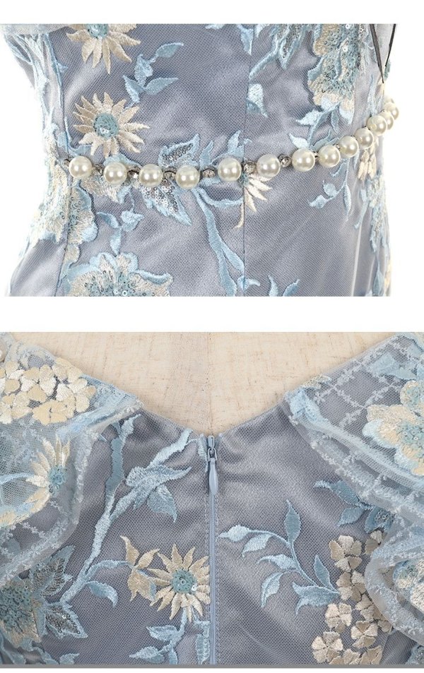 画像15: 【ROBE de FLEURS/ローブドフルール】スパンコール刺繍/ レース/ フリルスリーブ/ タイトミニ/ キャバドレス[OF08]