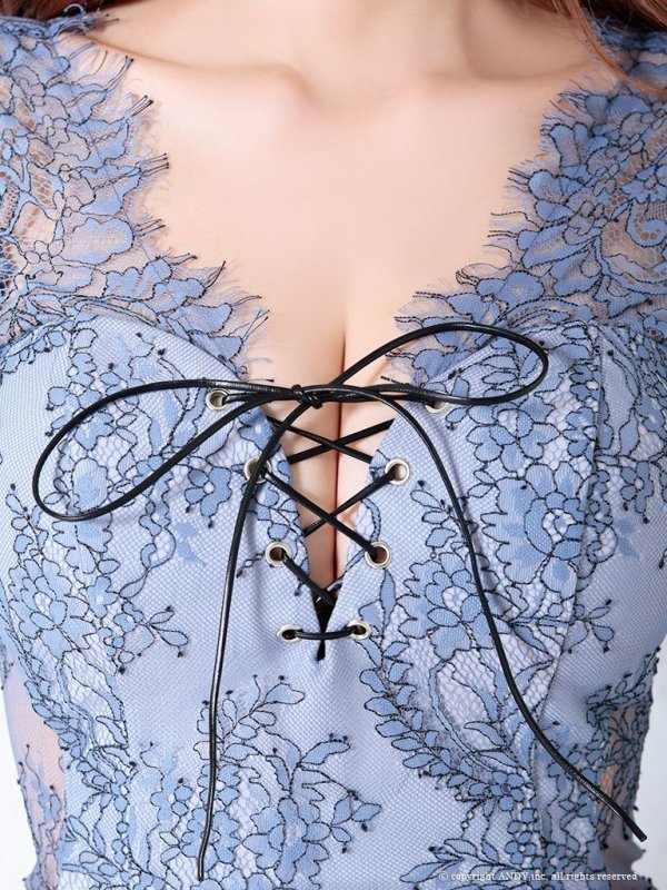 画像12: 【an /アン】フラワーレース/ バストスピンドル/ ロングスリーブ/ タイト/ ミニドレス/ キャバドレス[FB03]