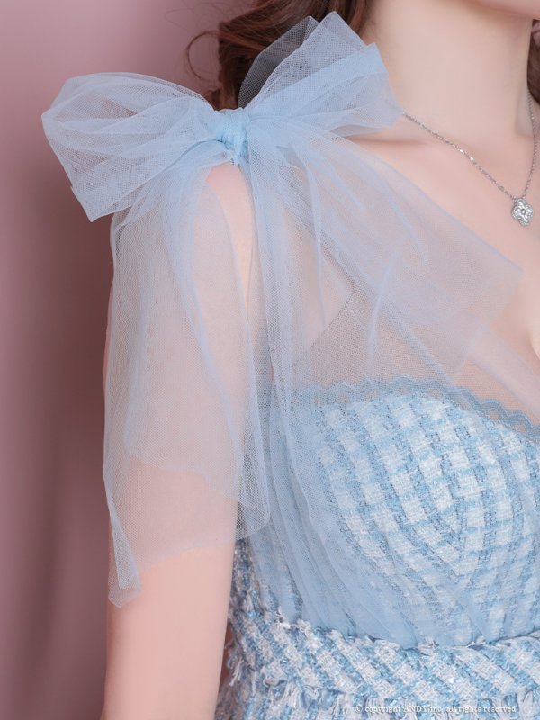 画像13: 【an /アン】マーメイド/ チュール/ ショルダーリボン/ テールカット/ ツイード/ キャバドレス[OF05]