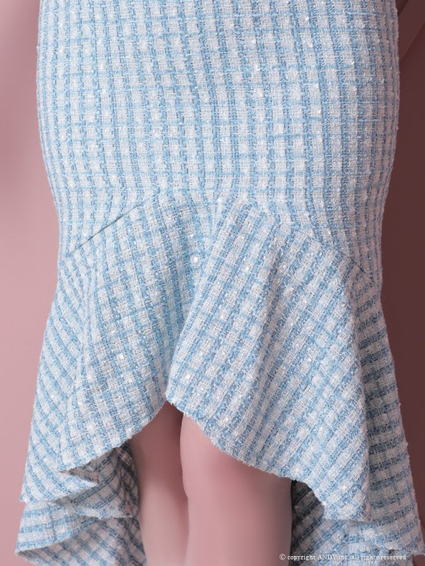 画像14: 【an /アン】マーメイド/ チュール/ ショルダーリボン/ テールカット/ ツイード/ キャバドレス[OF05]