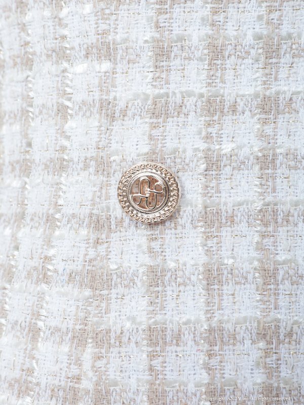 画像48: 【an/アン】チェック/ ツイード/ ボタンデザイン/ ノースリーブ/ アシンメトリー/ 台形スカート/ ミニドレス/ キャバドレス[OF05]