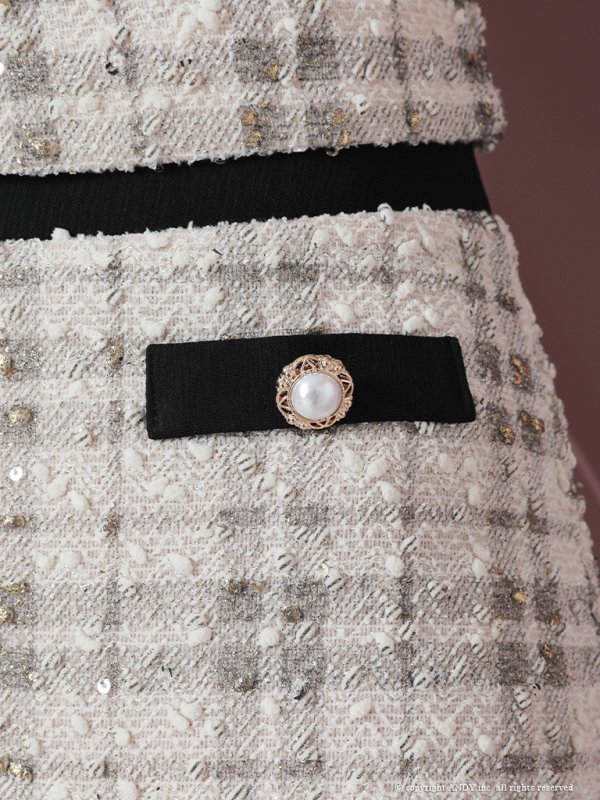 画像21: XSサイズあり【an/アン】ツイード/ チェック柄/ マーメイド/ ストレッチ/ 半袖/ 袖あり/ ボタン/ セットアップ/ ミニドレス/ キャバドレス[OF05]