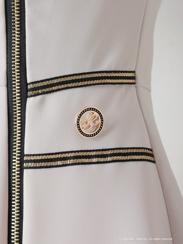 画像38: 【ANDY/アンディ】ハイネック/ バイカラー/ ジップデザイン/ ノースリーブ/ Aライン/ フレア/ ミニドレス/ キャバドレス[OF05]