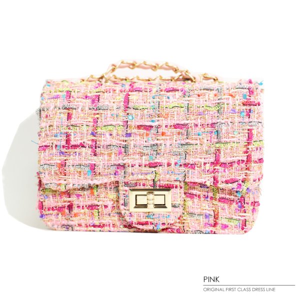 画像3: 【ANGEL R/エンジェルアール】ミックスチェックツイード/ チェーンバッグ【Fサイズ/3カラー】[OF04]