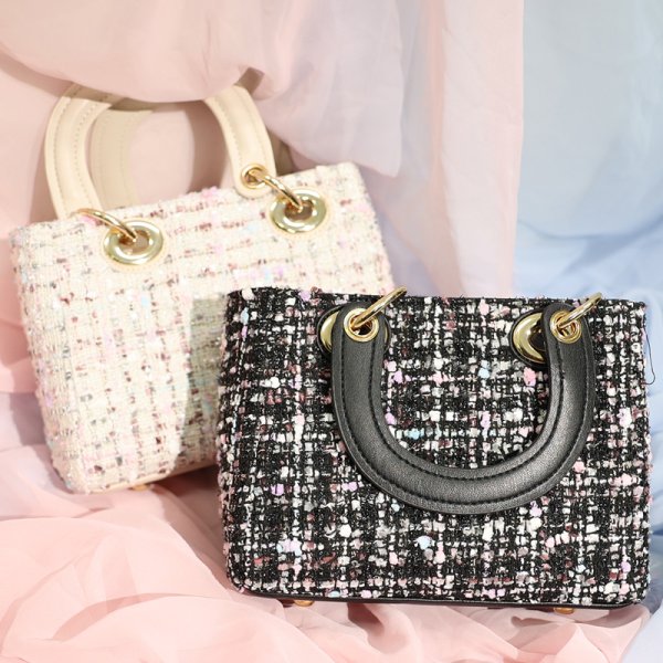 画像1: 【ANGEL R/エンジェルアール】ミックスチェック/ ツイード/ ハンドバッグ【2カラー】[OF02-C] 